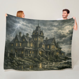 Victorian Mansion by BurnsInHell Fleece Blanket