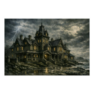 Victorian Mansion by BurnsInHell Poster