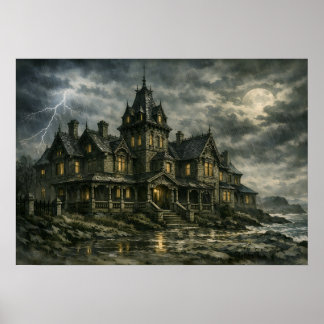 Victorian Mansion by BurnsInHell Poster
