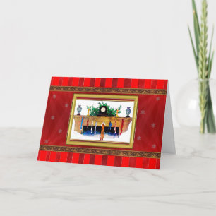 Victorian Mantle Christma Card