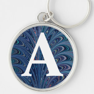 Victorian Marbled Paper Personalized Initial Keychain
