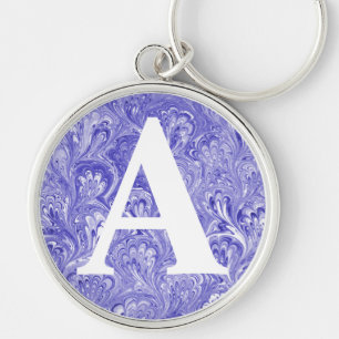 Victorian Marbled Paper Personalized Initial Keychain