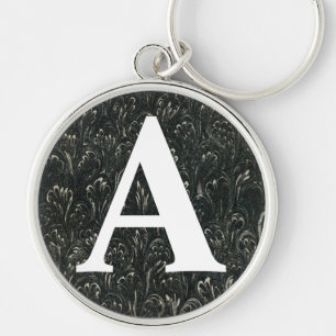 Victorian Marbled Paper Personalized Initial Keychain