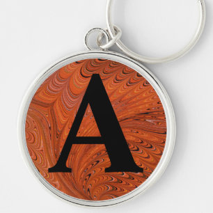 Victorian Marbled Paper Personalized Initial Keychain