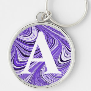 Victorian Marbled Paper Personalized Initial Keychain