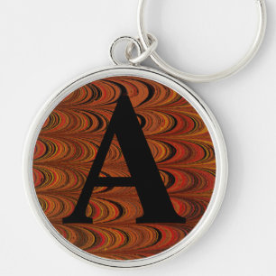 Victorian Marbled Paper Personalized Initial Keychain