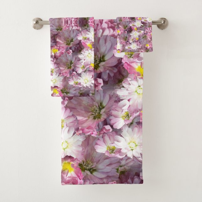 Victorian Mauve Flowers  Bath Towel Set (Insitu)