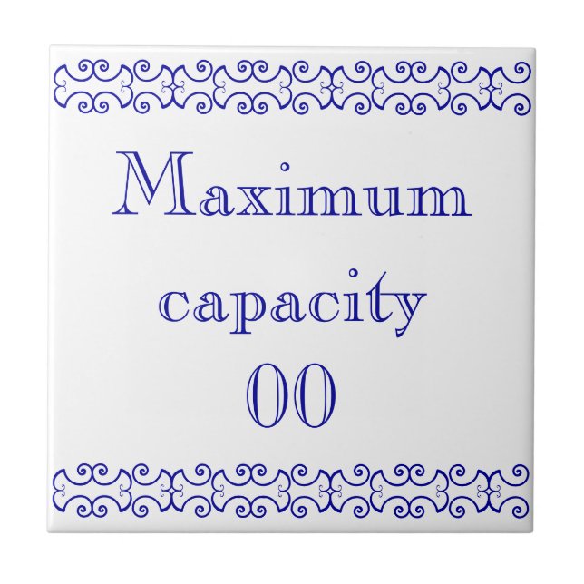 Victorian Maximum Capacity Sign Tile (Front)