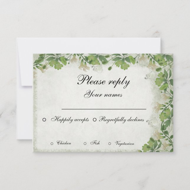 Victorian Meadow RSVP Card (Front)
