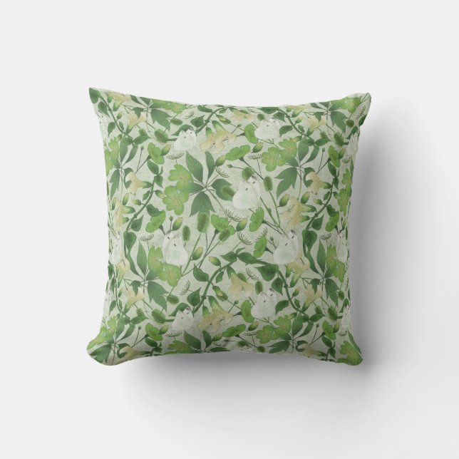 Victorian Meadow Throw Pillow (Front)
