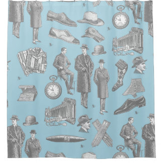 victorian men's style antique menswear toile blue