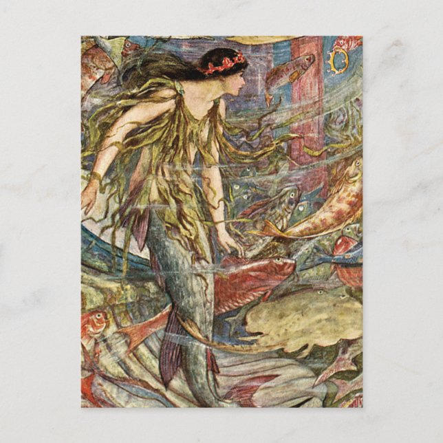 Victorian Mermaid Art by H J Ford Postcard (Front)
