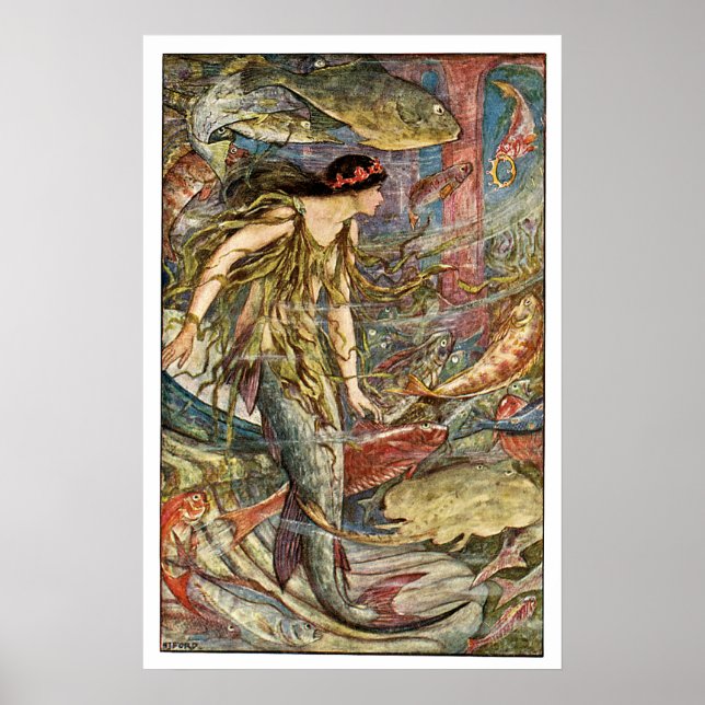 Victorian Mermaid Art by H J Ford Poster (Front)