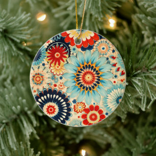 Victorian Millefiori Elegance Ceramic Ornament