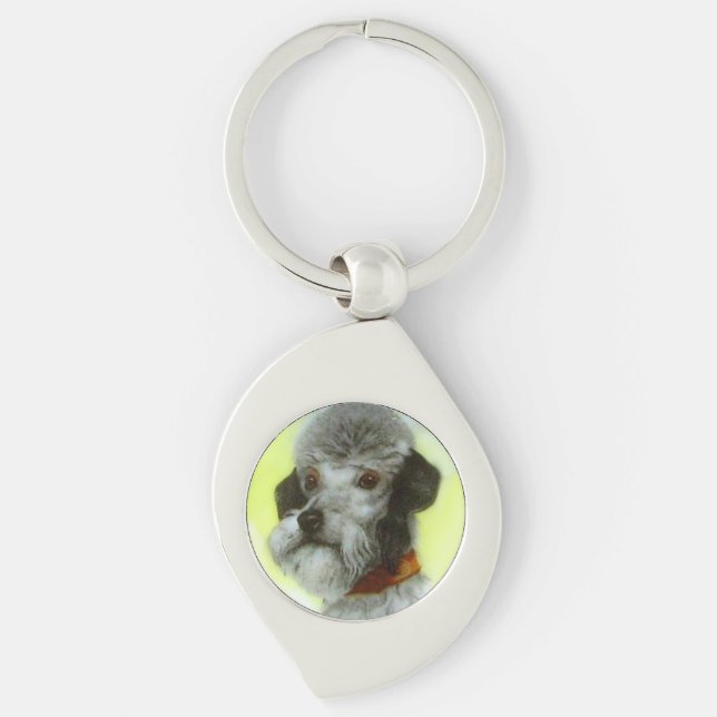 VICTORIAN MINIATURE DOG PORTRAITS Airedale Terrier Keychain (Front)