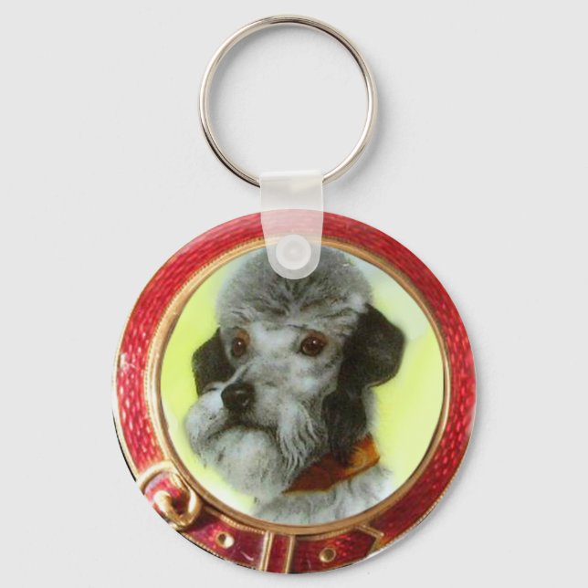 VICTORIAN MINIATURE DOG PORTRAITS AIREDALE TERRIER KEYCHAIN (Front)