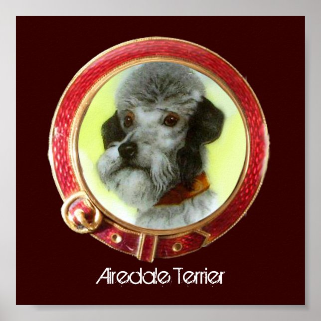 VICTORIAN MINIATURE DOG PORTRAITS Airedale Terrier Poster (Front)