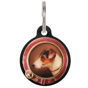 VICTORIAN MINIATURE DOG PORTRAITS Fox Terrier Pet Tag