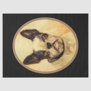 VICTORIAN MINIATURE DOG PORTRAITS  French Bulldog Tissue Paper