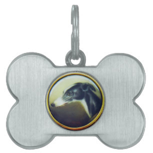 VICTORIAN MINIATURE DOG PORTRAITS Irish Greyhound Pet Tag