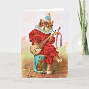 Victorian Minstrel Cat Note Card