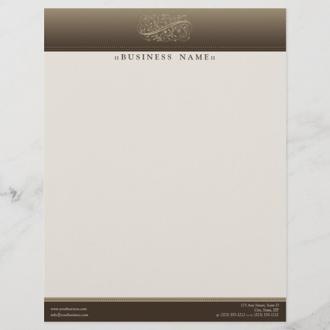 Victorian Mocha Customized Letterhead (Front)