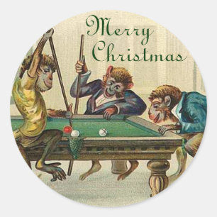 Victorian Monkey Christmas sticker