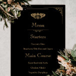 Victorian Moth Elegant Gothic Wedding Menu<br><div class="desc">Make your non traditional wedding special with customizable gothic wedding menus. Perfect for a Halloween wedding or Hallowedding, this mystical design with moth symbols will leave your guests speechless. If you are a couple that loves tattoos, rock and roll wedding aesthetics, and gothic weddings — this wedding reception menu is...</div>