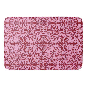 Victorian motif in pink bath mat