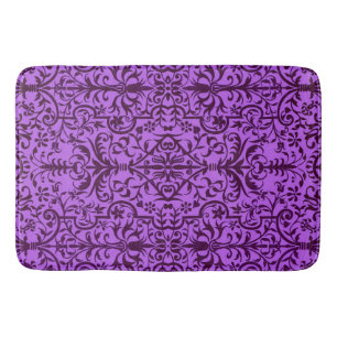 Victorian motif in purple bath mat