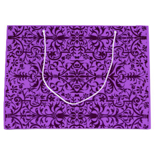Victorian motif in purple large gift bag