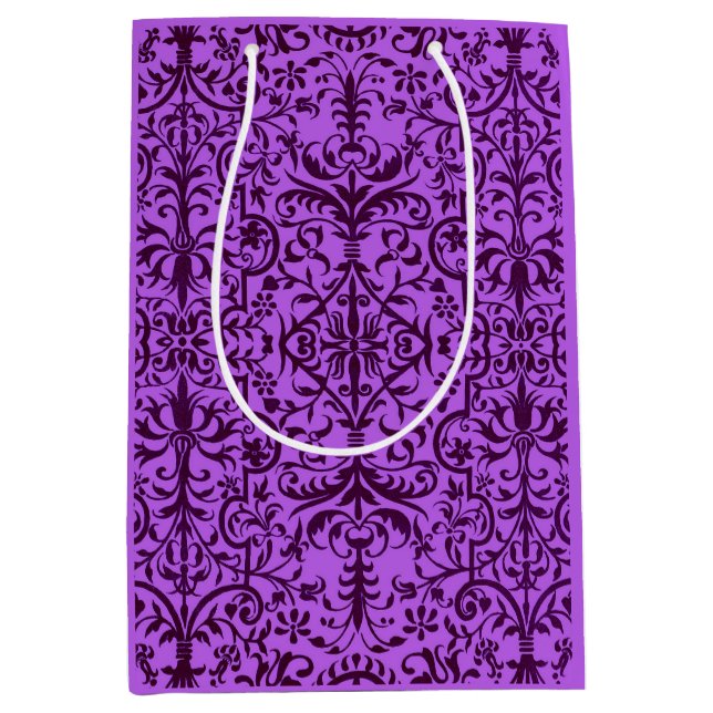 Victorian motif in purple medium gift bag (Front)