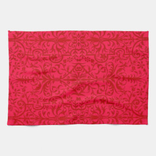 Victorian motif in red kitchen towel