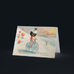 Victorian Mr. Pudding Christmas Card<br><div class="desc">Vintage Victorian Christmas card featuring Mr. Pudding riding a bike.  High quality vintage image.</div>