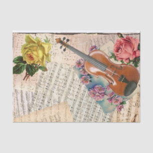 Victorian Music and Flowers Tissue Paper