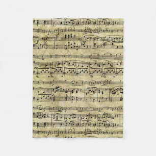 Victorian Music Sheet Wallpaper Fleece Blanket