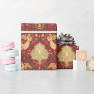 Victorian Nativity Angels Christmas Wrapping Paper