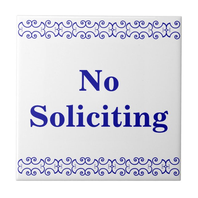 Victorian No Soliciting Sign Tile (Front)