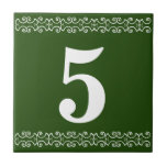 Victorian Number Tile<br><div class="desc">Victorian House Number Tile - White on green with a printer's border</div>