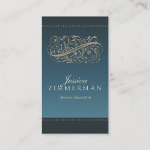 Victorian Ocean Blue Business Card