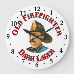 Victorian Old Firefighter Dark Lager Clock