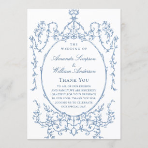 Victorian Ornate Grace Dusty Blue Wedding Ceremony Program