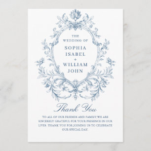 Victorian Ornate Grace Dusty Blue Wedding Ceremony Program