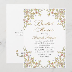 Victorian Ornate Grace Floral Bridal Shower Invitation