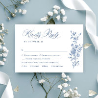 Victorian Ornate Grace Floral Dusty Blue Wedding