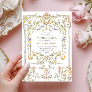 Victorian Ornate Grace Floral Frame Wedding Invitation