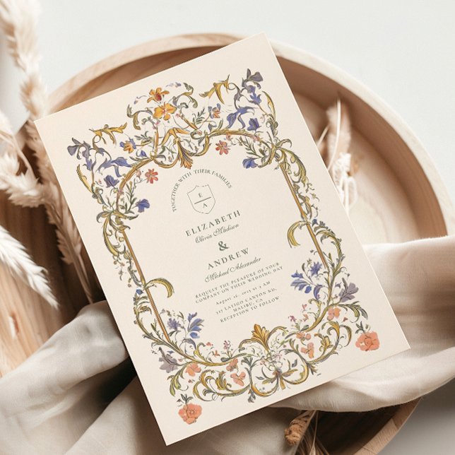 Victorian Ornate Grace Floral Frame Wedding Invitation (Creator Uploaded)