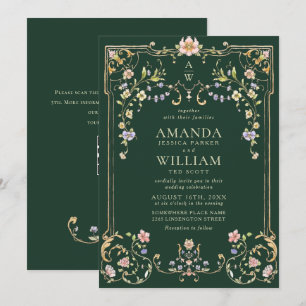 Victorian Ornate Grace Floral Frame Wedding Invitation