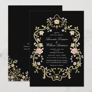 Victorian Ornate Grace Floral Frame Wedding Invitation