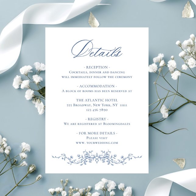 Victorian Ornate Grace Floral Wedding Details Enclosure Card (Creator Uploaded)